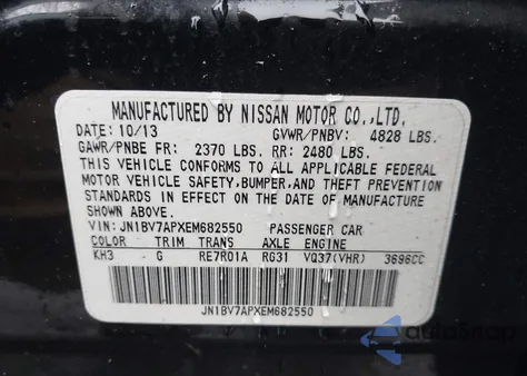 2014 Infiniti Q50 Sport from USA, damaged, VIN JN1BV7APXEM682550